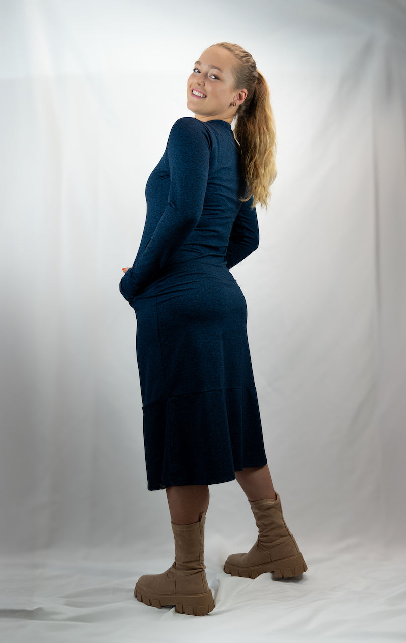 Navy EverReady Maxi Dress – Cozy Soft Fabric with Pockets | Transcendent Active