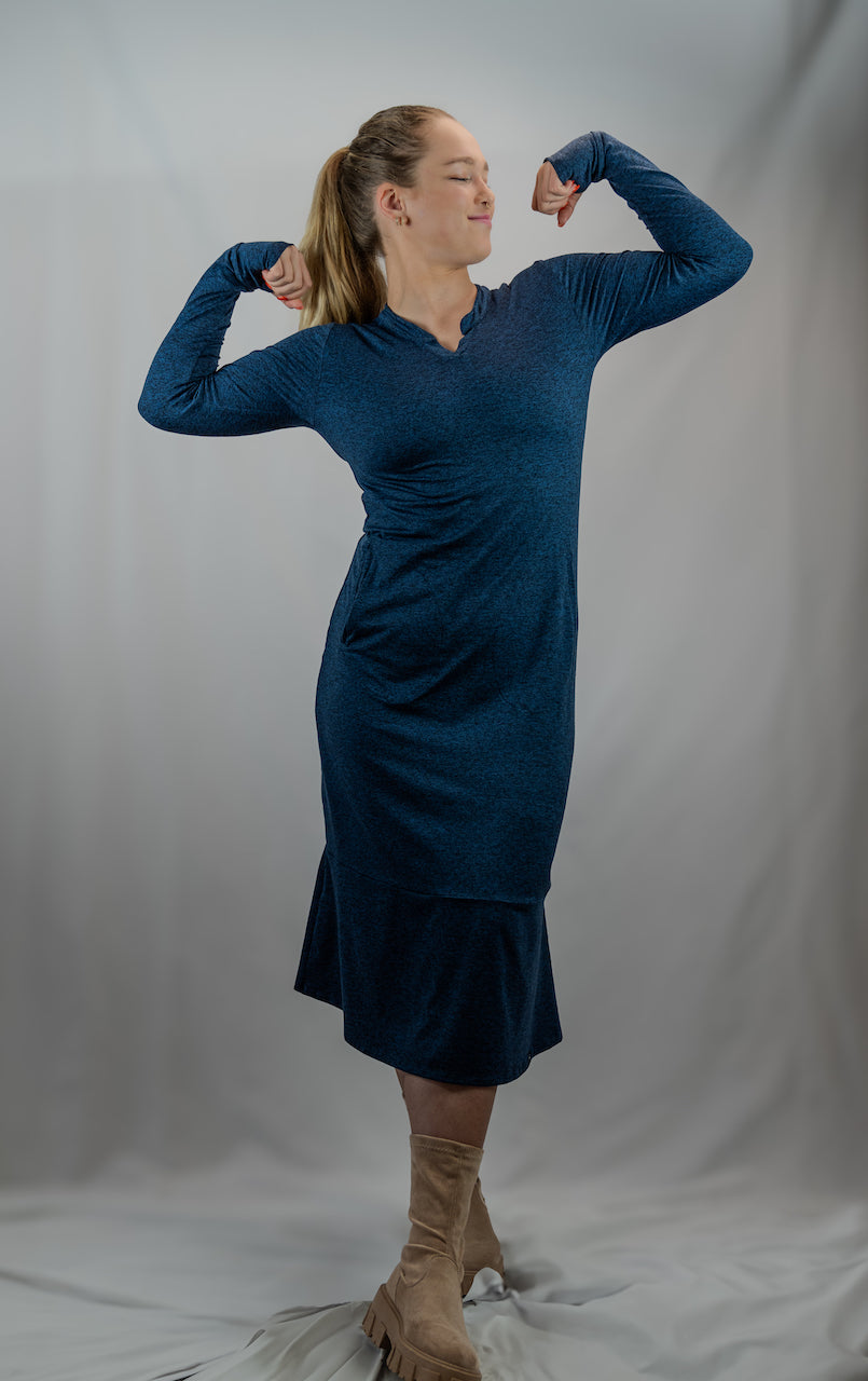 Navy EverReady Maxi Dress – Cozy Soft Fabric with Pockets | Transcendent Active