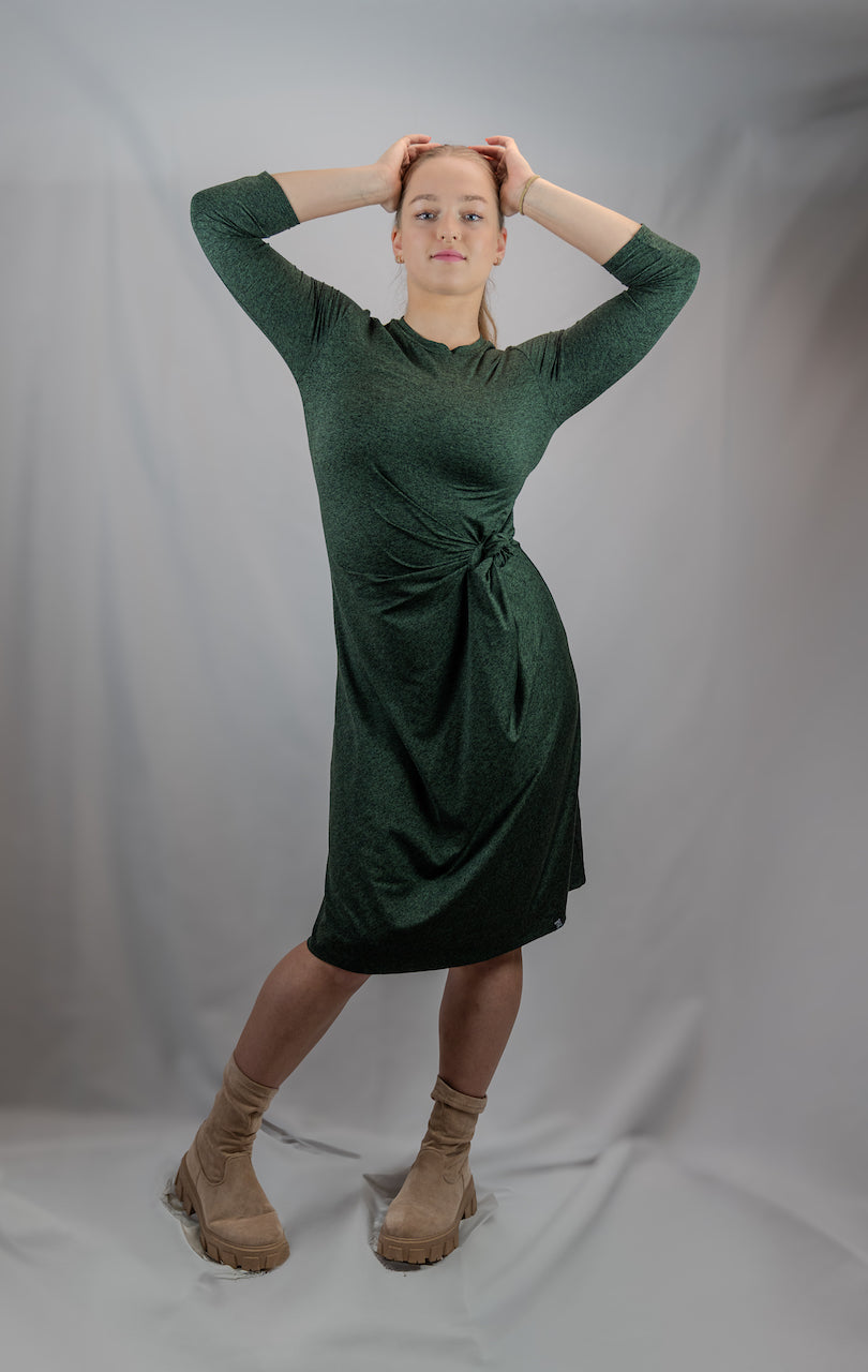 Forest Green Knot Dress – Modest, Elegant & Versatile | Transcendent Active