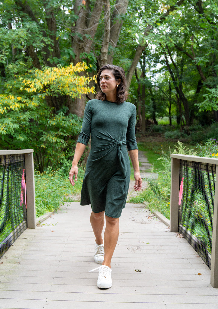 Forest Green Knot Dress – Modest, Elegant & Versatile | Transcendent Active
