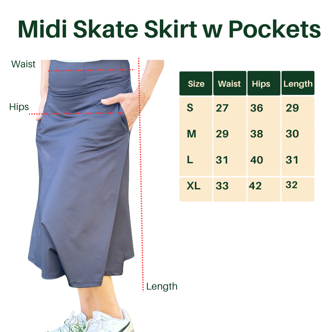 Midi Skate Skirt with Pockets Transcendent Active