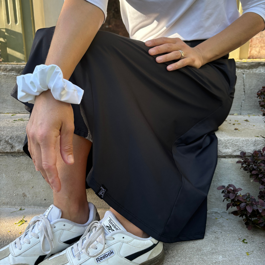 Black Midi Skate Skirt with Pockets Transcendent Active