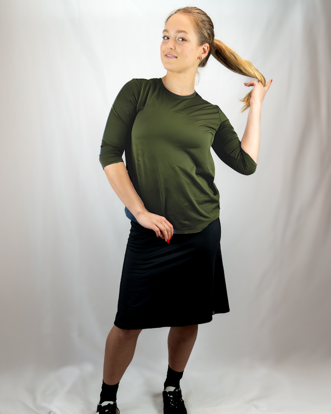 Performance Quarter Sleeve - Army Green Transcendent Active