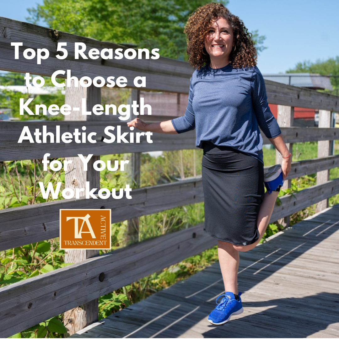 Black Knee-Length Workout Skirt | Transcendent Active - Modest & Functional Activewear