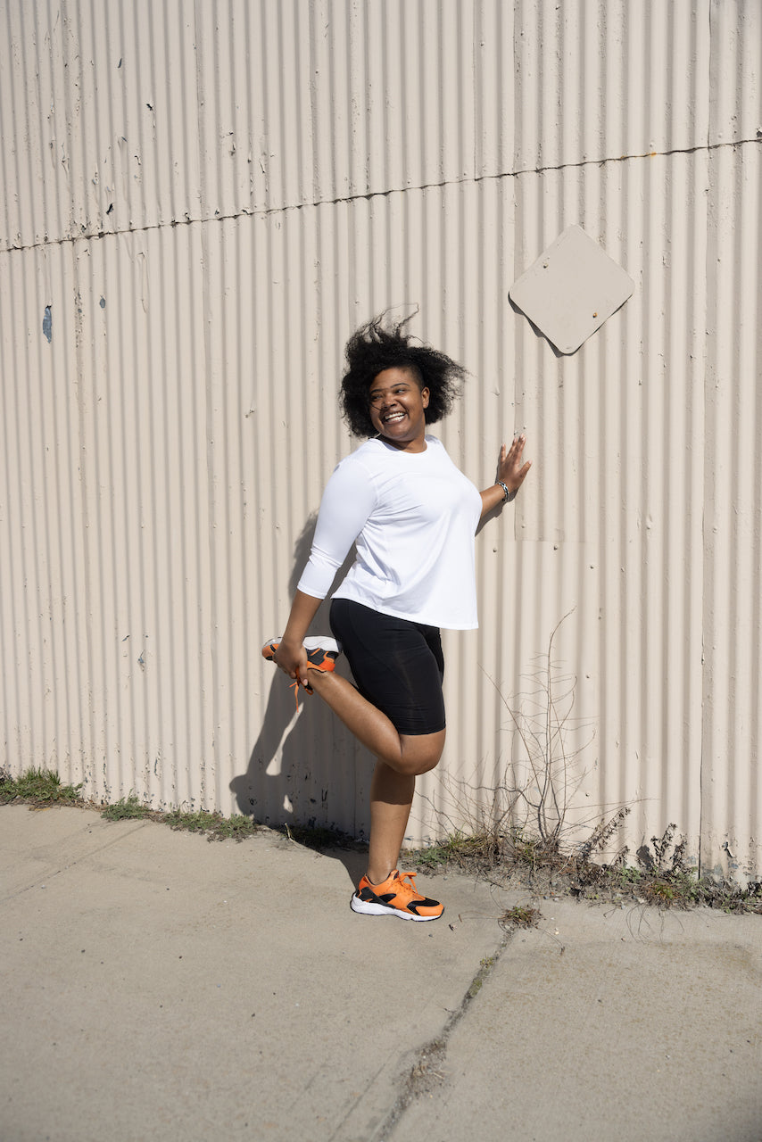Black Long Line Bike Shorts with Pockets – 9" Inseam, Modest & Sustainable | Transcendent Active