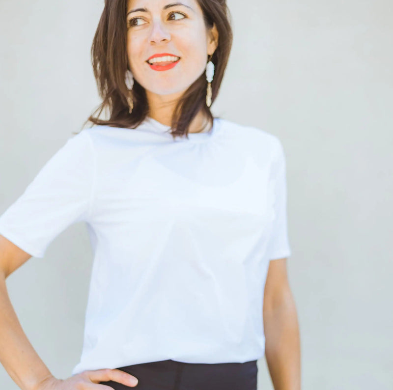 recycled white tshirt sustainably made in usa