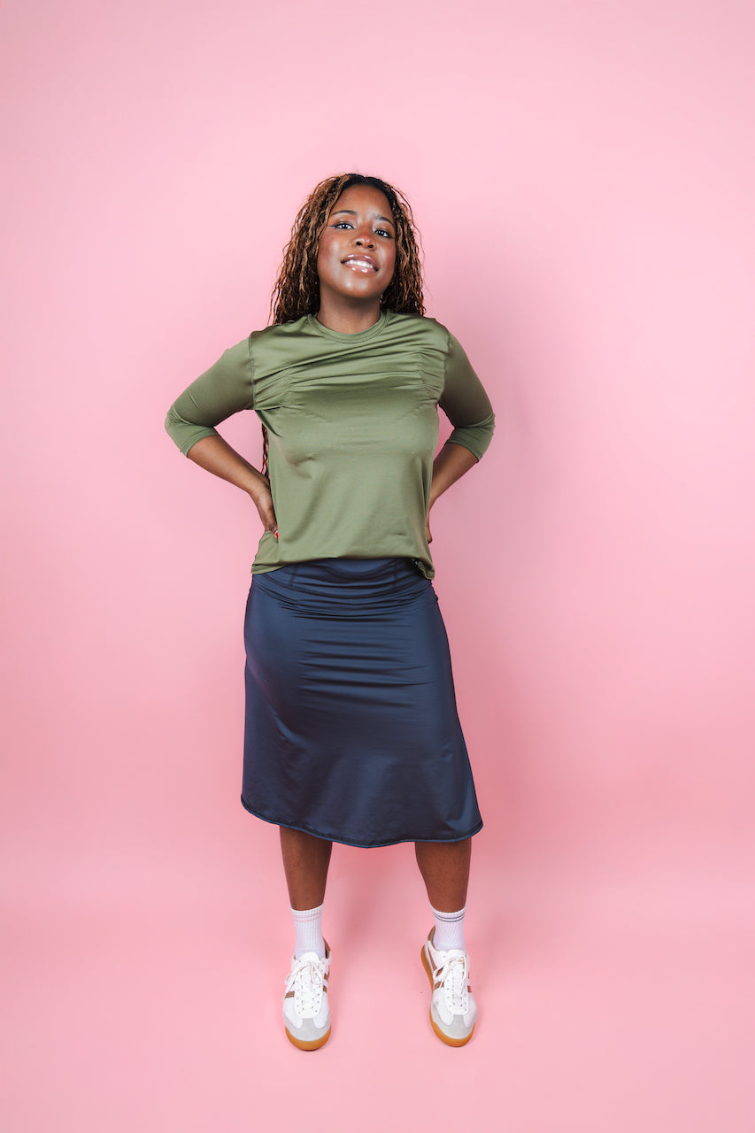 Carbon Gray Skate Skirt | Modest Performance Activewear by Transcendent Active