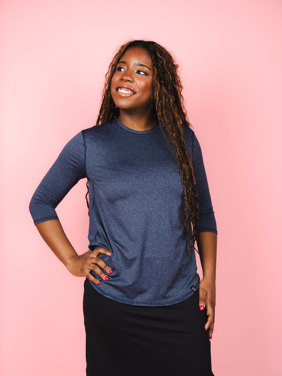 Performance Quarter Sleeve - Denim Transcendent Active