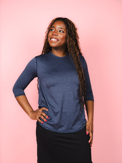 Performance Quarter Sleeve - Denim Transcendent Active