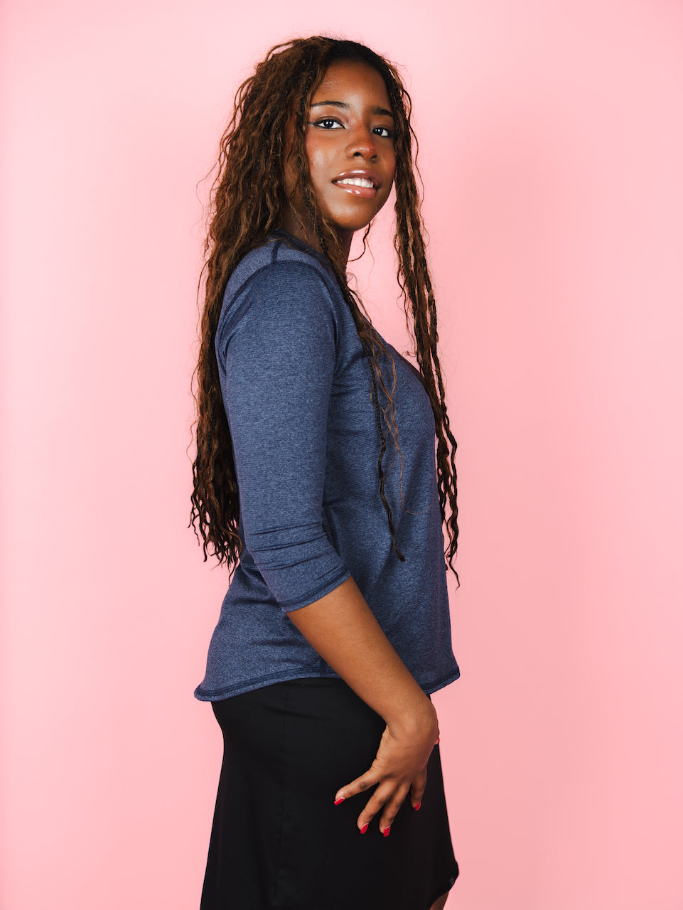 Performance Quarter Sleeve - Denim Transcendent Active