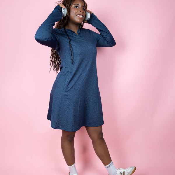 Navy EverReady Dress with Pockets – Above the Knee, Modest & Comfortable | Transcendent Active