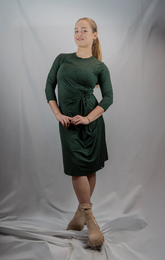 Forest Green Knot Dress – Modest, Elegant & Versatile | Transcendent Active