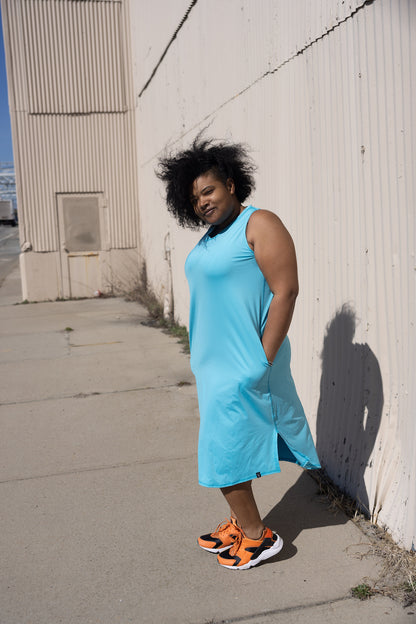 Jet Set Jumper Sleeveless Tank Dress with Pockets L / Magenta Jet Set Jumper Sleeveless Tank Dress with Pockets L / Magenta