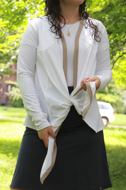 White Mesh Wrap by Transcendent Active – Lightweight Modest Layering Piece