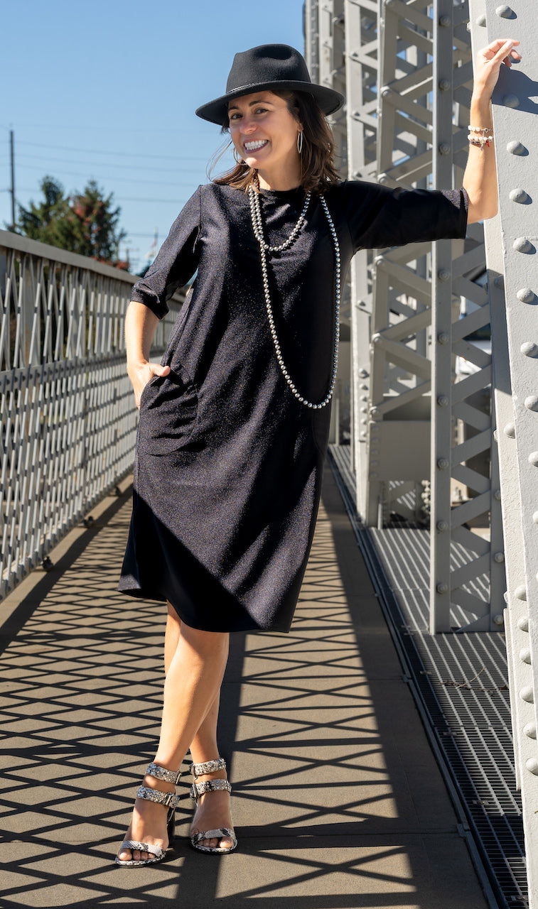 Jet Set Dress - Shiny Black Transcendent Active