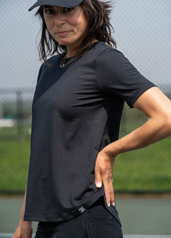 Ease into It Boxy Tee - Black Transcendent Active